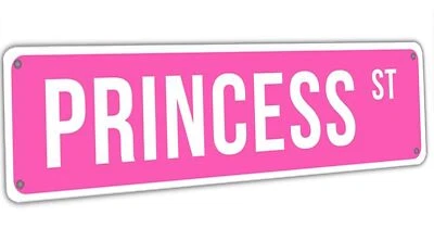 Princess Street Sign Pink Princess Room Decor Pink Princess St Tin Sign Y2k W... - Изображение 1 из 4