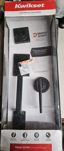 Kwikset Amador Front Entry HandleSet Hollis Lever Matte Black Deadbolt 96870-165 - Picture 1 of 2