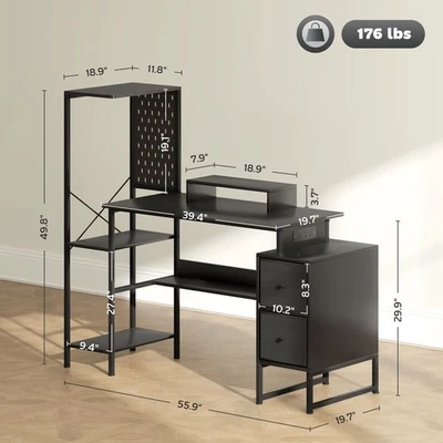 Computer Desk Charging Station Includes Two Power Outlets and USB Ports - Image 1 of 4