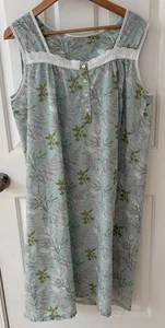 Mahogany Nightie Nightgown Chemise Floral Women XL Green Lace Vintage Look - Picture 1 of 15