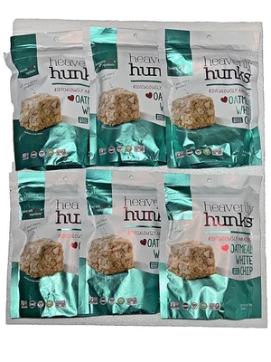Heavenly Hunks Aveia Branco Cremoso Cookie Chip 6 Oz Limitado Novo Pacote de Venda de 6 - Imagem 1 de 4