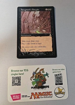 Yawgmoth's Bargain Urza's Destiny MTG Regular Signed By Artist Michael Sutfin - Image 1 of 3