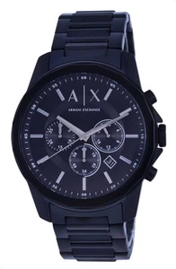 Armani Exchange Chronograph Stainless Steel Black Dial Quartz AX1722 Men's Watch - Picture 1 of 3