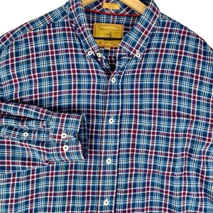 Camisa Onward Reserve Hombres XL Azul Cuadros Calhoun Clásica Campo Franela Abotonada - Imagen 1 de 17
