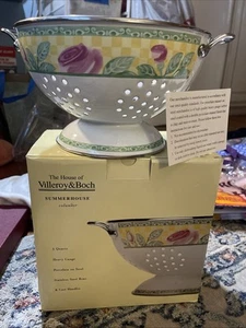 Villeroy & Boch Summerhouse Colander Enamel Coated Metal 3 Qts Brand New In Box - Picture 1 of 7