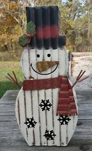 Metal Tea Light Snowman 12 Inches Tall - Picture 1 of 5
