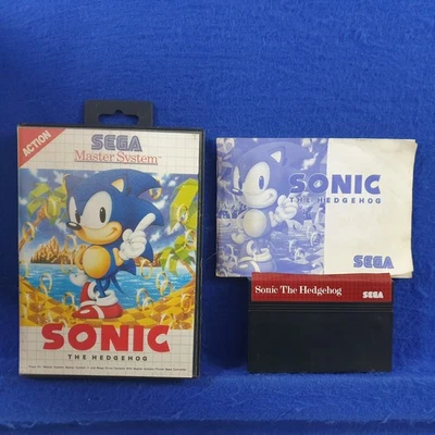 Master System SONIC THE HEDGEHOG *cc Boxed & Manual PAL REGION FREE Works in US - Image 1 of 4