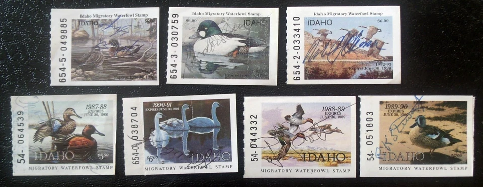 7 Idaho Waterfowl, Duck Hunting Stamps  Lot#84z - Image 1 of 1