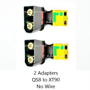 RCP-QS8 to XT90 No Wire Adapters (2) Heavy Duty 8 awg Equivalent - Picture 1 of 17