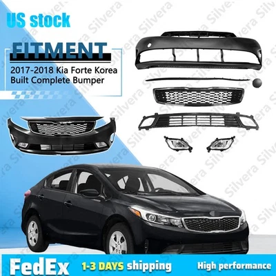 For 2017 2018 Kia Forte Korea Built Complete Bumper Grille Fog lights — 第 1/4 张图片