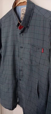 RSLVT FLANNELS Blue Plaid  Mens Shirt Large L/S Slit Pockets Button Front - Image 1 of 4