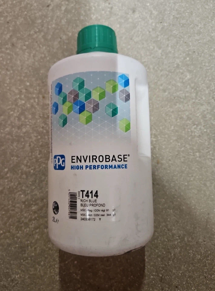 PPG T414 Envirobase Alto Rendimiento 2 Litros Rich Blue Tinte/Tóner ENVÍO GRATUITO Foto 1 de 1