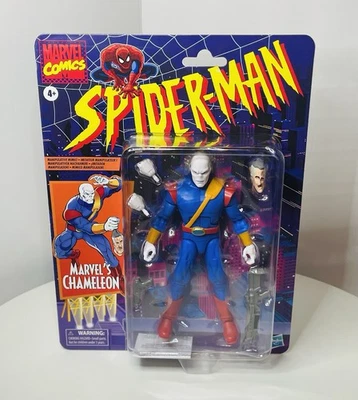 Figura de acción retro Marvel Legends Spider-Man Card Chameleon 6" nueva 2025 Foto 1 de 4
