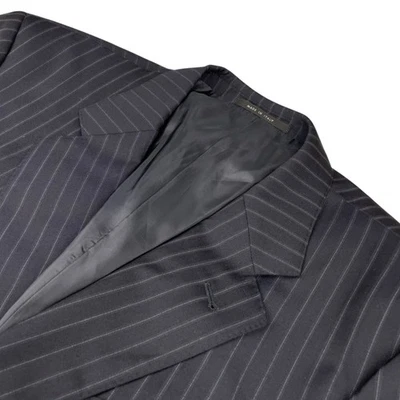 Мужской блейзер Armani Collezioni из 100% шерсти на 2 пуговицах темно-синяя полоса • Италия • 44R - Изображение 1 из 4