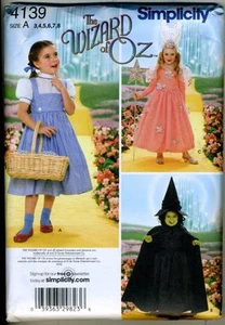 Mago de Oz - Glenda Bruja Dorothy Childs Simplicidad Patrón de Costura - Tallas 3-8 - Imagen 1 de 2