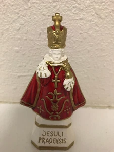 VTG Jesulus Pragensis Jesuli Jesus of Prague Hand Painted Figurine Red & White - Picture 1 of 5