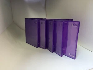 5 Purple DVD CD Cases with Sleeve Video Game Storage for XBOX 360 PS2 Wii - Picture 1 of 7