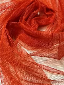 2 YARDS Red Mesh Lace Organza Fabric 58" New Lightweight - Picture 1 of 2