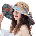 Wide Brim Panama Cap UV Protection Straw Hat Fashion Sun Visor  Women