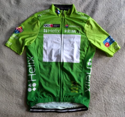 Camiseta masculina de ciclismo PRIMAL corte de corrida pequena bicicleta verde branca - Imagem 1 de 4