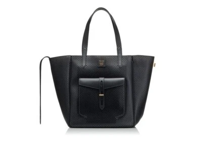 BOLSO TOTE TOTE TOTE TOTE TOWIST DE CUERO PERFORADO MEDIANO T - Con etiquetas - PVP $3,990 USD Foto 1 de 4