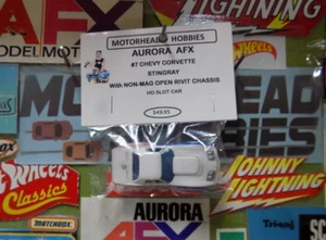 AURORA AFX, #7 CHEVY CORVETTE STINGRAY - NON-MAG OPEN RIVIT CHASSIS, HO SLOT CAR - Picture 1 of 5