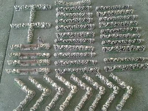 36 pieces of 25mm/28mm Buff stone walling for WW2 Bolt action,Napoleonic,ECW - Picture 1 of 5