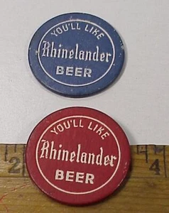 Vintage Rhinelander Beer Poker Chips - 2 pcs - Picture 1 of 2
