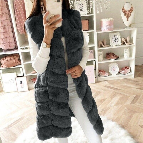OFF WHITE Gilet lungo pelliccia sintetica autunno inverno nuovo cappotto cotone ispessito lungo peluche gilet