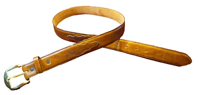 Cinto de couro ocidental marrom mel masculino Tony Lama 0189L tamanho 40 fabricado nos EUA - Imagem 1 de 4