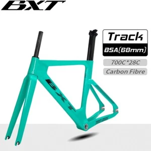 Carbon 700C Track Bicycle Frame Fixed Gear Road Bike Frameset WIth Fork Seatpost - Picture 1 of 12