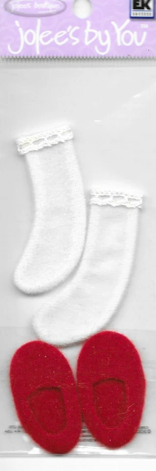 EK SUCCESS Jolee's By You Her Socks Embellishments Clothing Red Slippers Foto 1 de 1