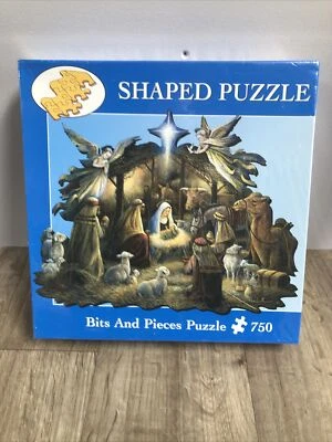 Bits & Pieces Shaped In Manger Puzzle 750 Piece 20 X 27” 2003 Ruane Manning A8 - Image 1 of 4
