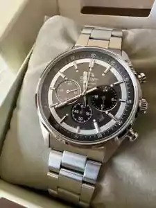 ORIENT NEO 70's SOLAR PANDA WV0011TX Dark Gray Chronograph Men's Wristwatch New - Picture 1 of 6