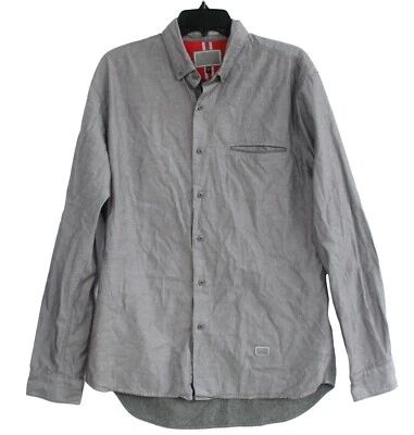 Camisa FRESHJIVE TALLA L Buttondown GRIS Cambray ALTA CALIDAD Monocromática COOL Foto 1 de 4