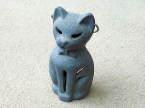 Katze Kätzchen Metallguss LATERNE Kerze Mid Century Modern Retro Nachlass Elegant WR - Bild 1 von 11