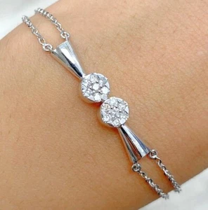 DEAL! Certified 0.29CT Natural Round Diamond Ladies Bracelet 14K Gold 7" - Picture 1 of 7