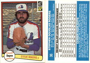 Steve Rogers 1982 Donruss Baseball Card 36  Montreal Expos