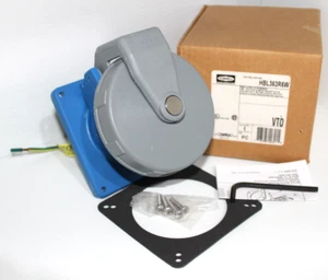 ⭐NEW IN BOX⭐ HUBBELL HBL363R6W 63-Amp Pin&Sleeve RECEPTACLE 250V 63A 2P 3W - Picture 1 of 15