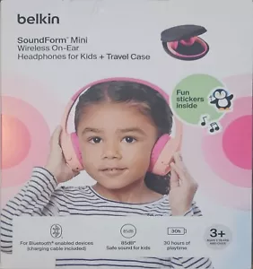 Belkin Soundform Mini Wired On-Ear Headphones for Kids with Travel Case - Picture 1 of 3
