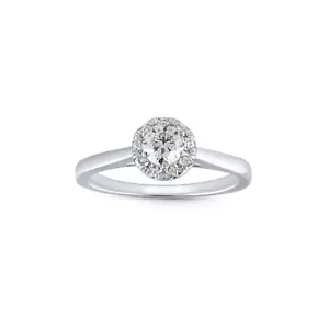 10K WHITE GOLD .60 CARAT CENTER .32 CARAT WOMEN REAL DIAMOND ENGAGEMENT RING WED - Picture 1 of 1