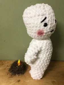 Handmade Crocheted Marshmellow Man Plush Campfire Cutie - Picture 1 of 4