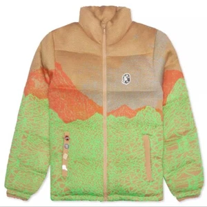 Billionaire Boys Club BBC Fuzzy Knit Puffer Latte Lime Green 821-8400 Jacket M - Picture 1 of 18