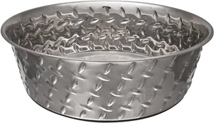 Loving Pets 7255 Ruff N Tuff Diamond Plate Dog Bowl, 1 Quart - Picture 1 of 1