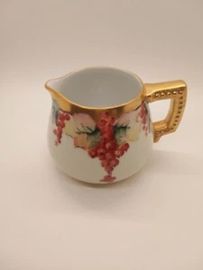 15 Unzen Krug handbemalt Stachelbeeren Goldrand & Griff - Bild 1 von 4