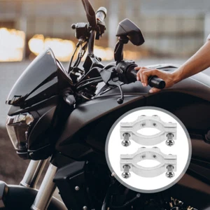 2 Pcs Lamp Support Tube Clamp Motorbike Accessories Mirror Mount Brackets - Photo 1 sur 12
