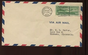 C13 Graf Zeppelin on APRIL 19 1930 First Day Cover to Elkhorn Wisconsin (Cv1004) - Picture 1 of 2