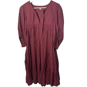 Old Navy Womens Dress Puff Sleeve Quilted Rust Mini Peasant Boho Prairie XL - Bild 1 von 9