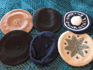 Vintage Women's Tam Hats Lot 6 Wool Beret Brisque Willoughby Hatter Paris EUC - Picture 1 of 10