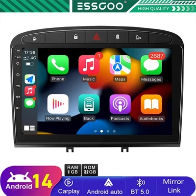 ESSGOO For Peugeot 308 408 RCZ 2007-2013 Android 13 Car Stereo Radio GPS Navi FM BT RDS